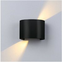 Trade Shop - SCHWARZE WANDLEUCHTE 28LED 12W IP55 KALTLICHT 6500K WARM 3000K UP & DOWN ES44 - von TRADE SHOP TRAESIO