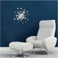 Trade Shop - WANDUHR 3D AUFKLEBER MODULAR FLORAL SPIEGEL EFFEKT - von TRADE SHOP TRAESIO