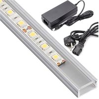 Trade Shop - WASSERDICHTES ALUMINIUM-STANGENPROFIL 1 METER MIT 72 18W LEDS + 5 AH STROMVERSORGUNG - Matte Abdeckung von TRADE SHOP TRAESIO