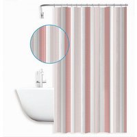 Trade Shop - WASSERDICHTER ANTI-Schimmel-DUSCHVORHANG 240X200 CM MIT BADEZIMMERRINGEN 59814 ROSA STREIFEN - Trade Shop - WASSERDICHTER ANTI-Schimmel-DUSCHVORHANG 240X200 CM MIT BADEZIMMERRINGEN 59814 ROSA STREIFEN - von TRADE SHOP TRAESIO