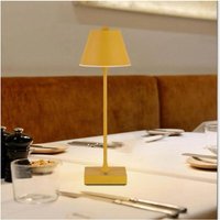 Trade Shop - WIEDERAUFLADBARE TISCHLAMPE USB 10W 3 LICHTFARBE WEISS GOLD SCHWARZ D27-3C - Gelb von TRADE SHOP TRAESIO
