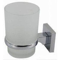 Trade Shop - Zahnbürstenhalter Zahnpasta Glas Satin Badezimmer Wand Quadrat 59186 - von TRADE SHOP TRAESIO