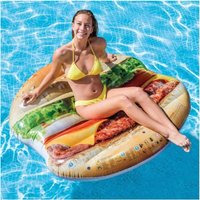 Trade Shop Traesio - Trade Shop - aufblasbare insel matratze hamburger druck pvc meer pool 145 x 142 cm - von TRADE SHOP TRAESIO