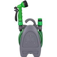 Trade Shop Traesio - Trade Shop - ausziehbarer gartenschlauch wasserpumpe elastische abdeckung grün 10 meter - von TRADE SHOP TRAESIO