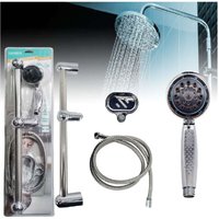 Trade Shop Traesio - Trade Shop - duschstangen-set, verstellbarer duschkopf, 1,5 m, flexibler schlauch mit badestab TX-9219 - von TRADE SHOP TRAESIO