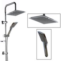 Trade Shop - Duschsäule mit Gleitschiene, Chrom, fester Duschkopf, Duschkopf 9005V2 - -2 - von TRADE SHOP TRAESIO