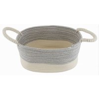 Trade Shop - Wäschekorb, geflochtenes Seil, ovale Griffe, 35 x 25 x 16 cm, 10679 - von TRADE SHOP TRAESIO