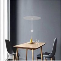 Trade Shop Traesio - Trade Shop - Pendelleuchte 12W LED-Licht 4000K Scheibe Ø23,5CM Weißer Kegel 32972 - von TRADE SHOP TRAESIO