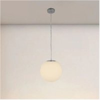 Trade Shop Traesio - Trade Shop - silberne pendelleuchte mit weisser glaskugel E27-ANSCHLUSS minimal 33511 - Trade Shop Traesio - Trade Shop - silberne pendelleuchte mit weisser glaskugel E27-ANSCHLUSS minimal 33511 - von TRADE SHOP TRAESIO