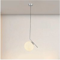 Trade Shop Traesio - Trade Shop - Pendelleuchte E27 Anschluss Silber mit moderner minimalistischer Glaskugel 33474 - Trade Shop Traesio - Trade Shop - Pendelleuchte E27 Anschluss Silber mit moderner minimalistischer Glaskugel 33474 - von TRADE SHOP TRAESIO