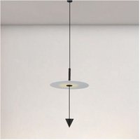 Trade Shop Traesio - Trade Shop - Pendelleuchte 12W LED-Licht 4000K weiße Scheibe Ø23CM schwarzer Kegel 32996 - Trade Shop Traesio - Trade Shop - Pendelleuchte 12W LED-Licht 4000K weiße Scheibe Ø23CM schwarzer Kegel 32996 - von TRADE SHOP TRAESIO