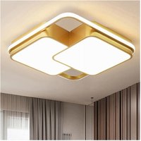Trade Shop Traesio - Trade Shop - LED-Deckenleuchte, 48 w, quadratisch, goldfarben, moderner Kronleuchter, natürliches Licht, 71455 - von TRADE SHOP TRAESIO