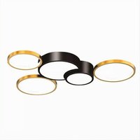 Trade Shop - led-deckenleuchte 48W 5 kreise gold schwarz moderne deckenleuchte licht 6500K 71022 - von TRADE SHOP TRAESIO