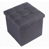 Trade Shop Traesio - Trade Shop - copy of pouf puff contenitore imbottito portaoggetti salvaspazio seduta 38X38X35CM 79420 - von TRADE SHOP TRAESIO