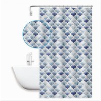 Trade Shop Traesio - Trade Shop - duschvorhang badezimmer marokkanischer quadrifoglio-muster 180X200 cm 12 haken 87597 - von TRADE SHOP TRAESIO