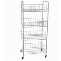 Trade Shop - Badezimmerwagen aus Metall, 4 Regale mit Rädern, 52532 - von TRADE SHOP TRAESIO