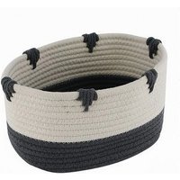 Trade Shop - zweifarbiger wäschekorb aus gewebtem stoff 25X18X13 cm 10663 - Trade Shop - zweifarbiger wäschekorb aus gewebtem stoff 25X18X13 cm 10663 - von TRADE SHOP TRAESIO