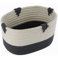 Trade Shop Traesio - Trade Shop - zweifarbiger wäschekorb aus gewebtem stoff korb 20X15X11CM 10662 - Trade Shop Traesio - Trade Shop - zweifarbiger wäschekorb aus gewebtem stoff korb 20X15X11CM 10662 - von TRADE SHOP TRAESIO