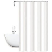 Trade Shop Traesio - Trade Shop - wasserdichter anti-schimmel-duschvorhang 180 x 200 cm haken ringe badezimmer weiss 79708 - von TRADE SHOP TRAESIO