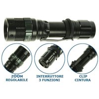 Trade Shop - militärische taktische taschenlampe cree led mod polizei 5000 lumen schwarz mit gürtelbefestigung - von TRADE SHOP TRAESIO