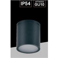 Trade Shop Traesio - Trade Shop - moderne aussenzylinder-deckenleuchte GU10 IP54 H94 - Schwarz von TRADE SHOP TRAESIO