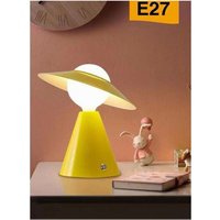 Trade Shop Traesio - Trade Shop - dekorative tischlampe mit verstellbarem hut lampenschirm E27 D13 - Gelb von TRADE SHOP TRAESIO