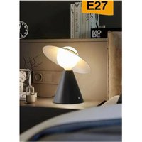 Trade Shop Traesio - Trade Shop - dekorative tischlampe mit verstellbarem hut lampenschirm E27 D13 - Schwarz von TRADE SHOP TRAESIO