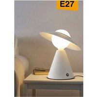Trade Shop Traesio - Trade Shop - dekorative tischlampe mit verstellbarem hut lampenschirm E27 D13 - Weiß von TRADE SHOP TRAESIO