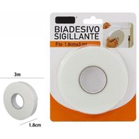 Trade Shop Traesio - Trade Shop - weisse doppelseitige dichtungsbandrolle 1,8 cm x 3 meter dichtungsreparatur 69825 - von TRADE SHOP TRAESIO