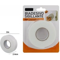 Trade Shop Traesio - Trade Shop - doppelseitiges dichtband rolle weiss 2,4 cm x 2 meter dichtung reparatur 69826 - von TRADE SHOP TRAESIO