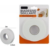 Trade Shop Traesio - Trade Shop - weisse doppelseitige dichtungsbandrolle 2,4 cm x 3 meter dichtungsreparatur 69827 - von TRADE SHOP TRAESIO