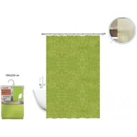 Trade Shop Traesio - Trade Shop - Grüner 2D-Duschvorhang, wasserdicht, schimmelhemmend, 180 x 220 cm, mit Ringen, 52131 - von TRADE SHOP TRAESIO