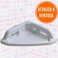 Trade Shop - Eck-Duschregal, Badezimmer-Aufbewahrung, Saugnapf-Befestigung, 21 x 21 cm - von TRADE SHOP TRAESIO