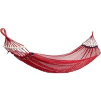 Trade Shop Traesio - Trade Shop - einzelne tragbare netz hängematte schaukel für garten hof camping rot - von TRADE SHOP TRAESIO