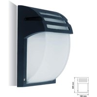 Trade Shop Traesio - Trade Shop - externe aluminium lampenfassung schwarz glas VT7076 E27 IP44 beleuchtung - von TRADE SHOP TRAESIO