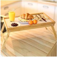 Trade Shop Traesio - Trade Shop - faltbares betttablett aus bambusholz 50 x 30 cm - von TRADE SHOP TRAESIO