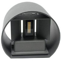 Trade Shop Traesio - Trade Shop - Wandleuchte Grau Wand 28 led 12 Watt IP55 Kalt Warm Licht Up & Down ES44 - von TRADE SHOP TRAESIO