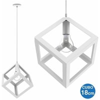 Trade Shop Traesio - Trade Shop - hängeleuchte würfel 18CM modernes design lampenschirm metall weiss - von TRADE SHOP TRAESIO
