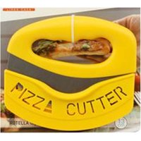 Trade Shop Traesio - Trade Shop - halbmond stahlklinge pizzaschneider messer mit griff 13 cm - von TRADE SHOP TRAESIO