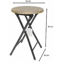 Trade Shop Traesio - Trade Shop - Hocker, Tisch, Klappsitz, dunkles Holz, schwarzes Metall, 45 x 30 cm - Trade Shop Traesio - Trade Shop - Hocker, Tisch, Klappsitz, dunkles Holz, schwarzes Metall, 45 x 30 cm - von TRADE SHOP TRAESIO