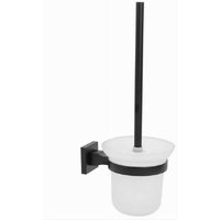 Trade Shop - wc-bürstenhalter aus stahl mit glas, mattschwarzes finish, mit wandbefestigung - Trade Shop - wc-bürstenhalter aus stahl mit glas, mattschwarzes finish, mit wandbefestigung - von TRADE SHOP TRAESIO