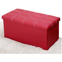 Trade Shop Traesio - Trade Shop - pouf contenitore rettangolare sgabello poggiapiedi per coperte scarpe giocattoli rosso - von TRADE SHOP TRAESIO