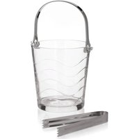 Trade Shop Traesio - Trade Shop - wave glas eiskübel mit zange klapptischgriff - von TRADE SHOP TRAESIO