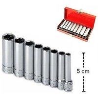 Trade Shop Traesio - Trade Shop - kit set 9 stück lange steckschlüssel 1/4' für glühkerzen 5-13mm chrom vanadium - von TRADE SHOP TRAESIO