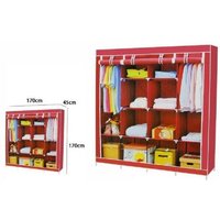 Trade Shop - kleiderschrank stoff kleiderschrank stahl abnehmbarer kleiderbügel 4 türen - Trade Shop - kleiderschrank stoff kleiderschrank stahl abnehmbarer kleiderbügel 4 türen - von TRADE SHOP TRAESIO