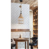 Trade Shop Traesio - Trade Shop - Vintage-Stil Hanfseil Glocke Lampenschirm Suspension Kronleuchter A41-1 - von TRADE SHOP TRAESIO