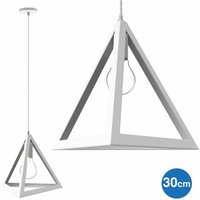 Trade Shop - kronleuchter lampe hängend pyramide 30CM modernes design weisser lampenschirm - von TRADE SHOP TRAESIO