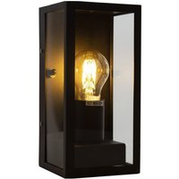 Trade Shop Traesio - Trade Shop - lampenfassung aussen glas VT8517 schwarz matt E27 IP44 retro beleuchtung - von TRADE SHOP TRAESIO