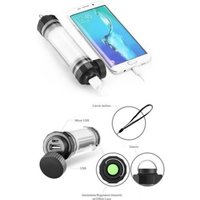 Trade Shop Traesio - Trade Shop - LED-Laterne, tragbare Taschenlampe, 5200 mAh, wiederaufladbar, USB-Powerbank - von TRADE SHOP TRAESIO