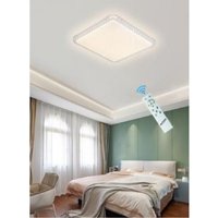 Trade Shop Traesio - Trade Shop - LED-Deckenleuchte, 24 w, 48 w, intelligenter Kronleuchter, 3-farbig, dimmbar, Kristalleffekt, C29 - von TRADE SHOP TRAESIO